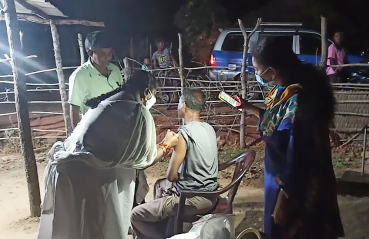 Night vaccination in tribal areas of Kothagudem